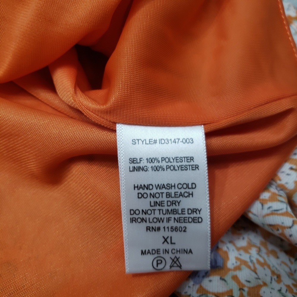 Lush Dress Womens XL Orange V-Neck Sleeveless Summer Festival - Picture 4 of 8